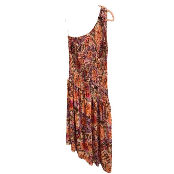 MISA Los Angeles Lydia Smocked One Shoulder Asymmetric Midi Dress NWT S $485 - Picture 2 of 5